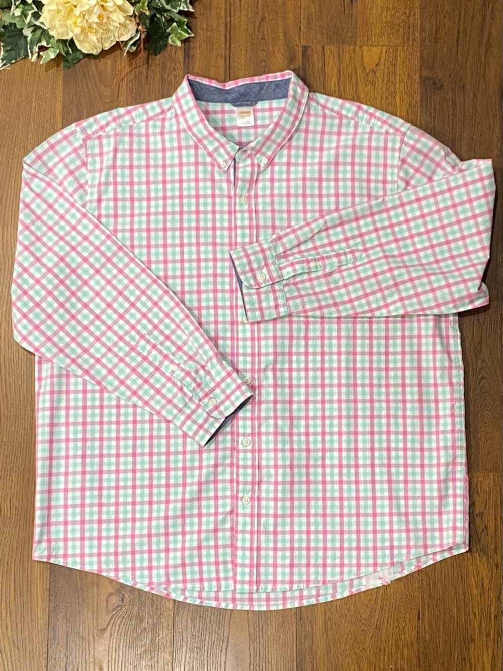 ☕️Gymboree ‘Time for Tea’ Mens Dad and Me Plaid Button-Down Shirt
